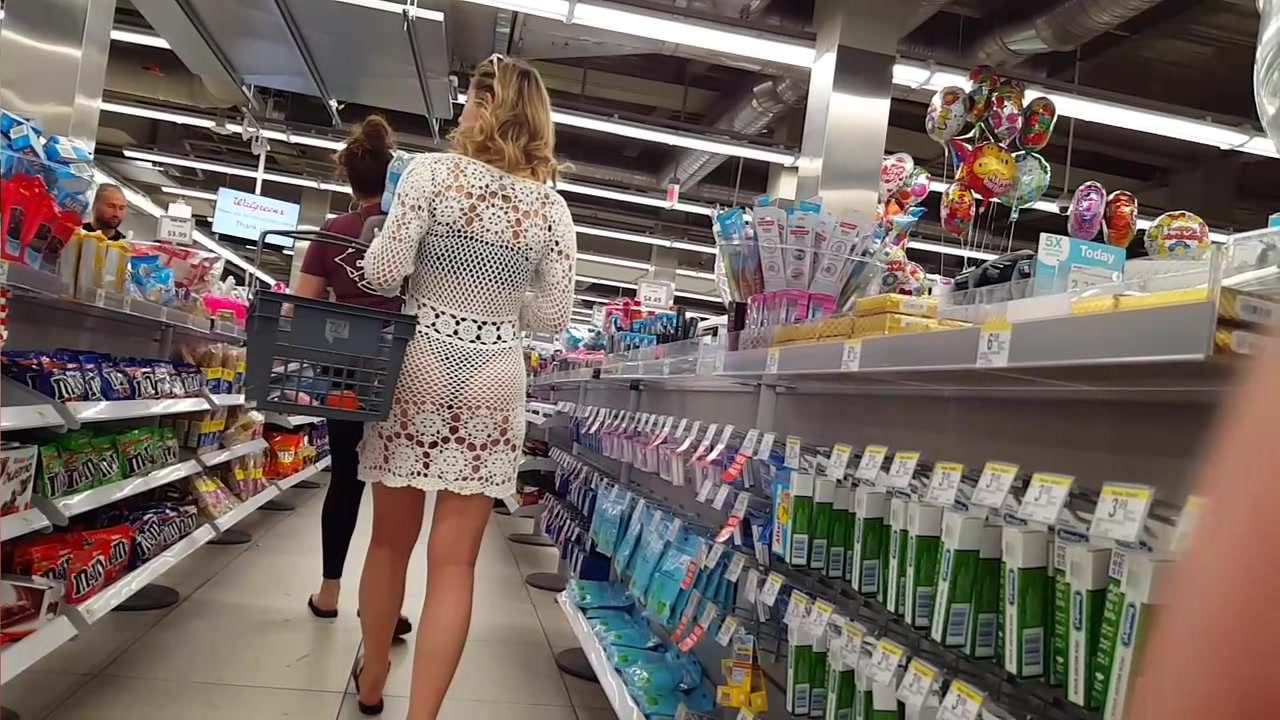 Beutiful teens public voyeur shopping
